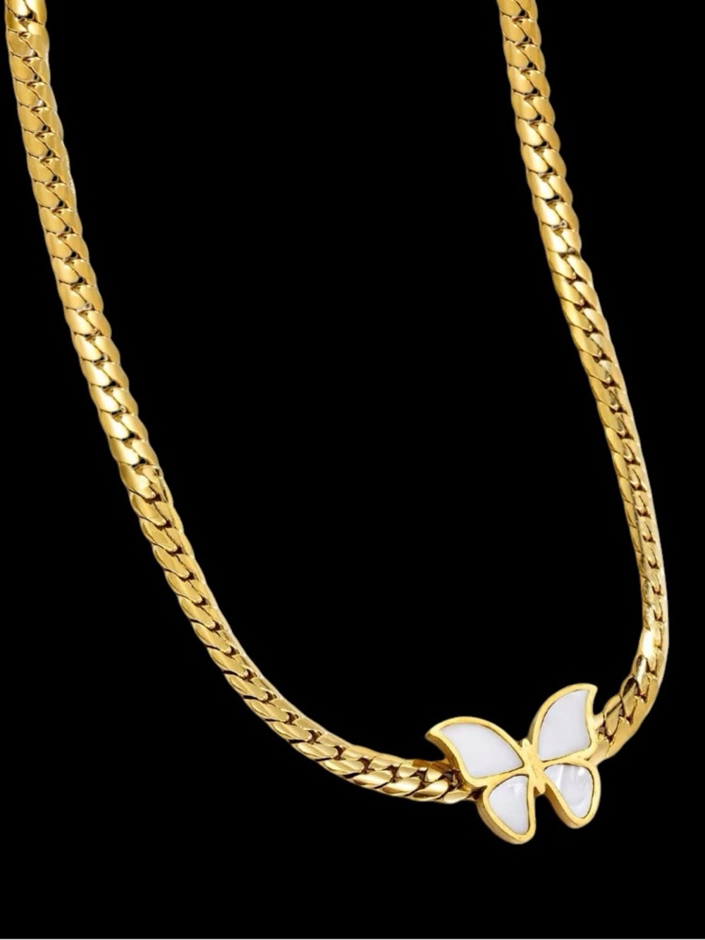 N16. Butterfly Flat Lay Necklace - 16” - 18K Gold Plated - No Cancels